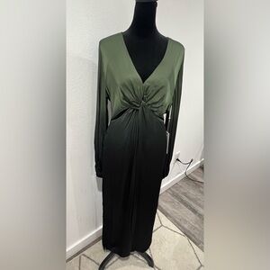 Young Fabulous & Broke Ombre Maxi Cutout Twist Front NWT Small Green/Black